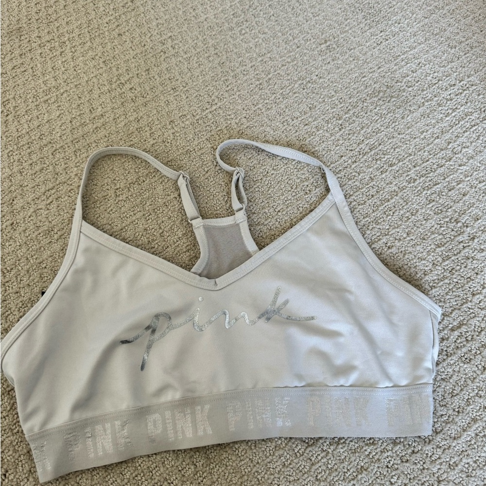 PINK Victoria's Secret Light Gray Sports Bra